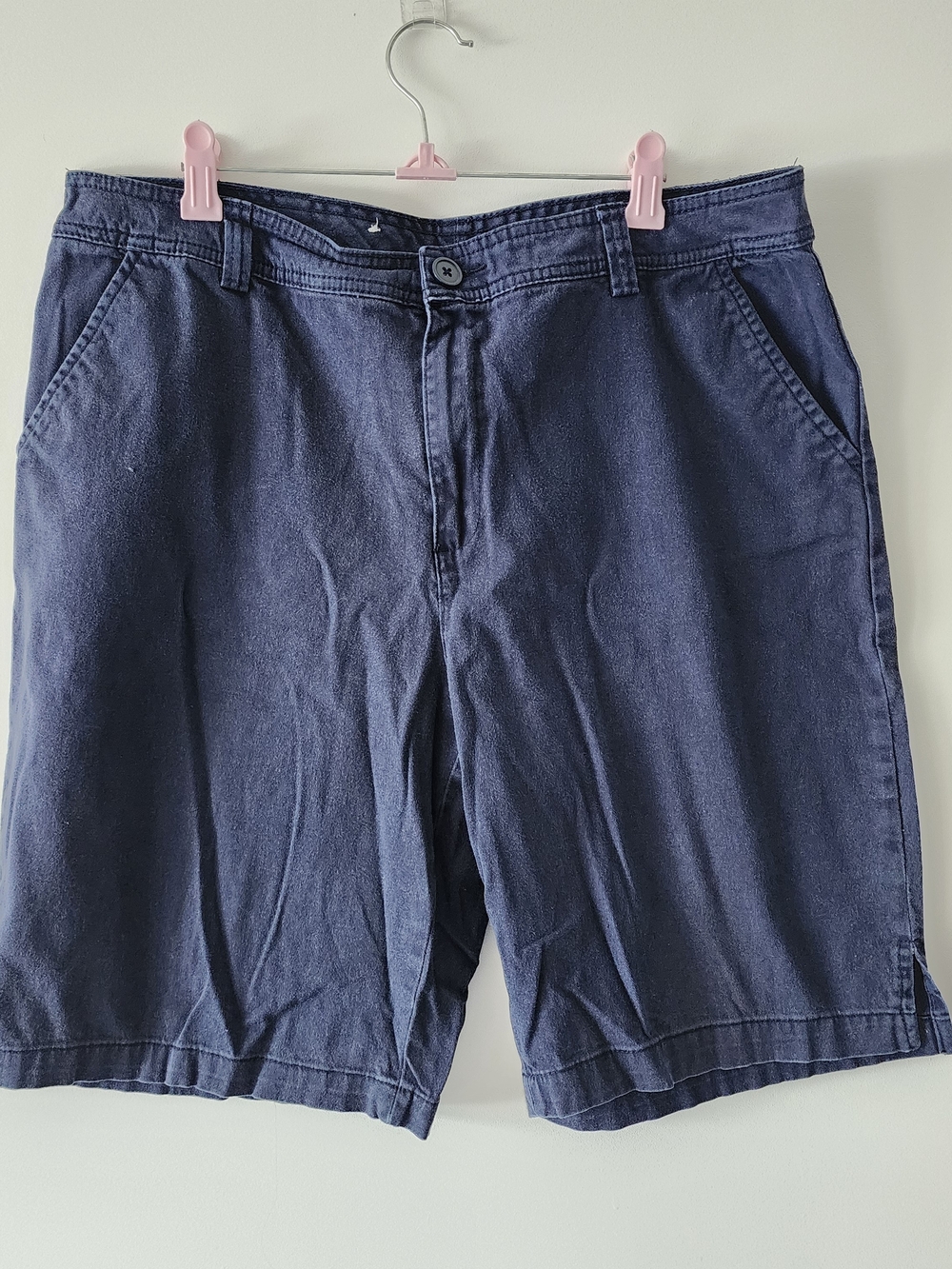 White Stag Women's Sz 14 Bermuda Navy chino shorts casual Nautical Style Classic
